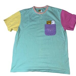 Teddy Fresh Rip N Dip Colorblock Pocket Tee Shirt Medium